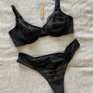 SKIMS Mesh Underwire Bra & Thong Set